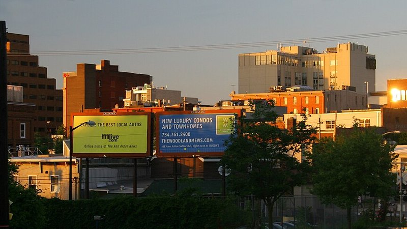 Downtown Ann Arbor skyline in Michigan