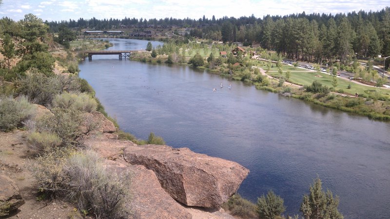 Deschutes River landscape at Farewell Bend Park in Bend Oregon