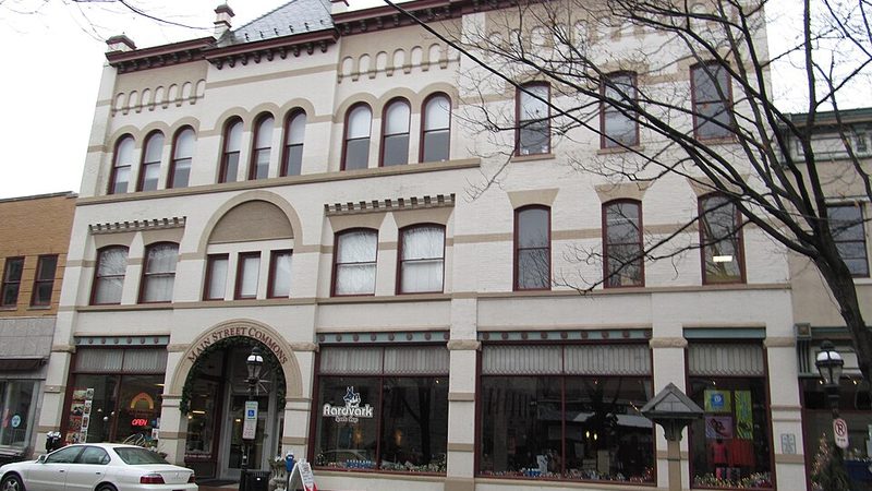 Historic downtown storefronts in Bethlehem, Pennsylvania.