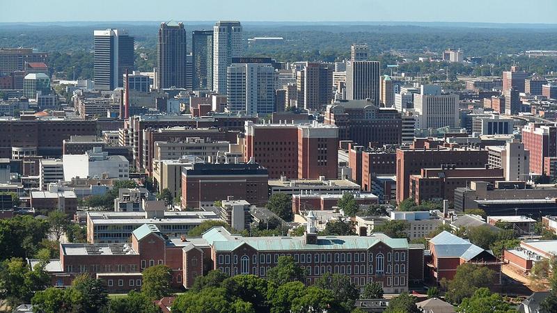 Birmingham Alabama skyline viewed from Vulcan Park