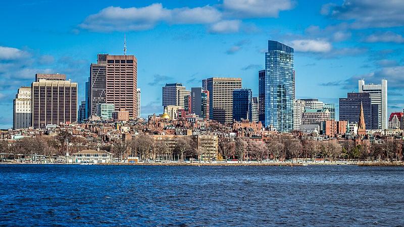 Boston skyline photographed in March 2018.