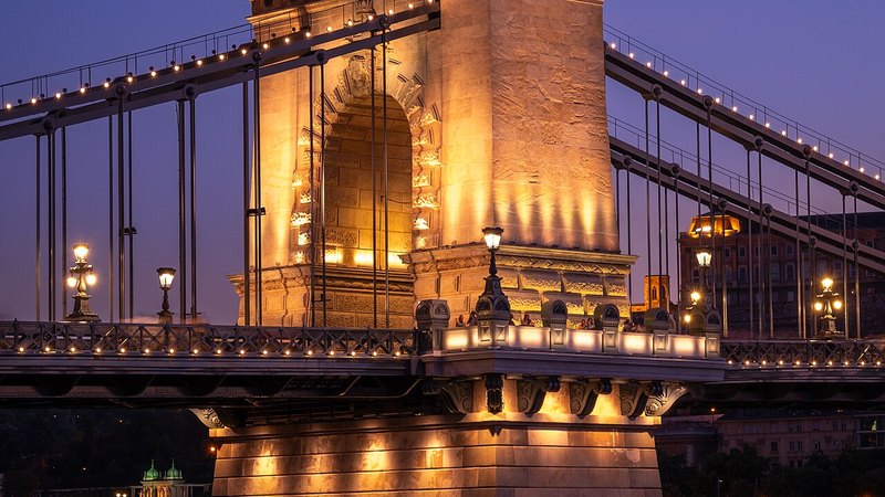 Széchenyi Chain Bridge over the Danube in Budapest