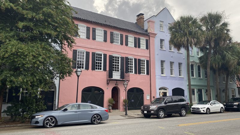 Colorful historic homes on Rainbow Row in Charleston