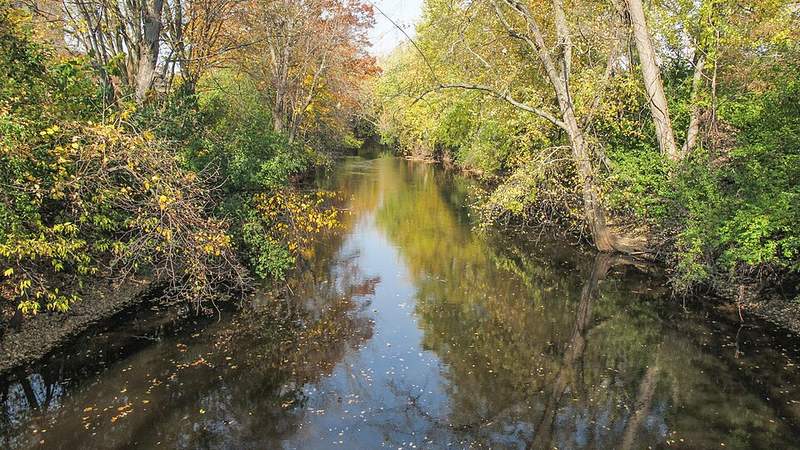 The Red Cedar River on Michigan State University's campus in East Lansing