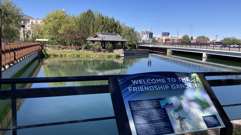 Japanese Friendship Garden beside the river in Idaho Falls, Idaho.
