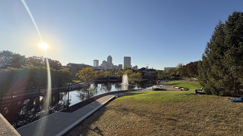Indianapolis Canal Walk with downtown skyline.