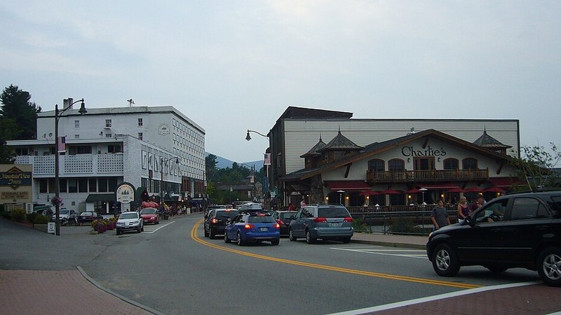 Main Street shops in Lake Placid, New York.