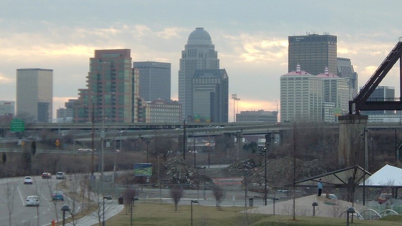 Louisville skyline beside the Ohio River
