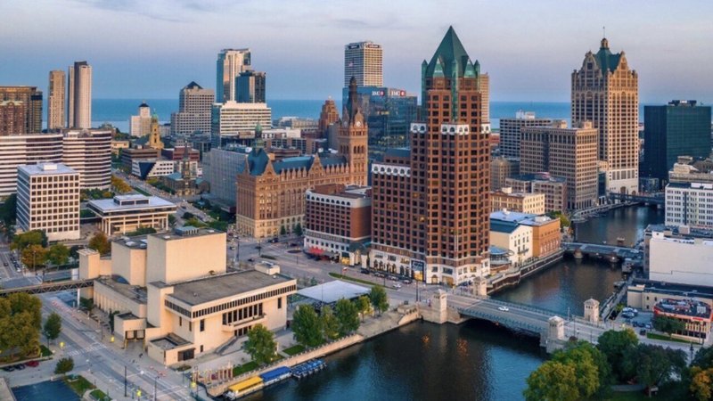 Milwaukee skyline from the west.