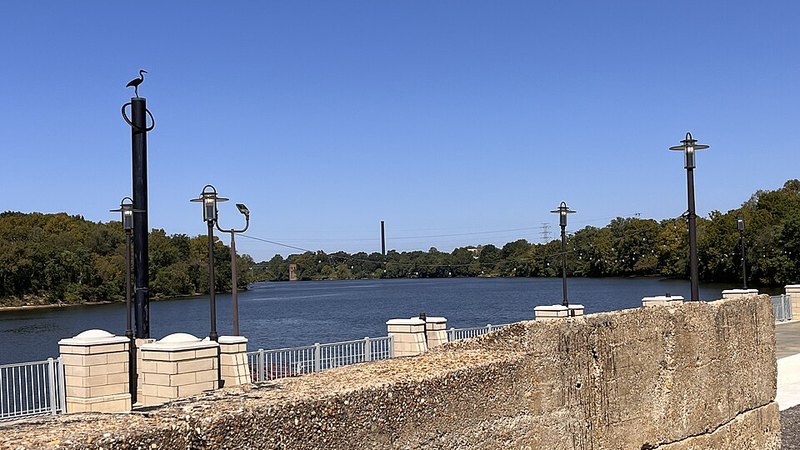 Alabama River waterfront and Riverwalk in Montgomery, Alabama.