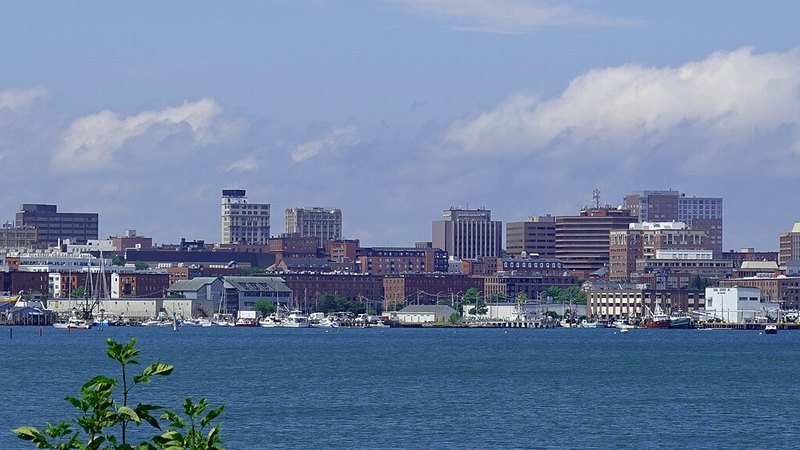 Downtown Portland Maine waterfront and skyline