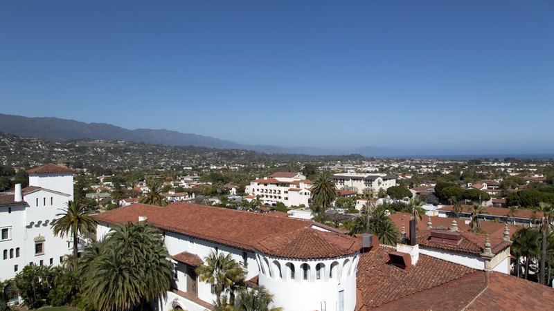 Elevated city view of Santa Barbara California