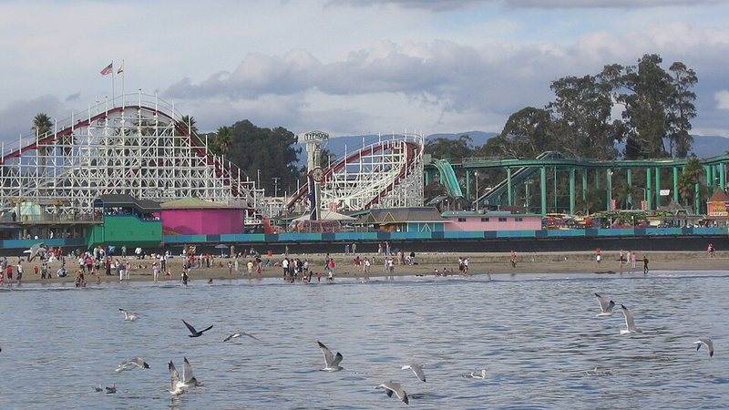 Amusement rides at the Santa Cruz Beach Boardwalk