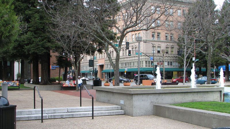 Old Courthouse Square in downtown Santa Rosa, California.