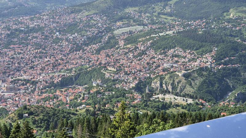 Sarajevo and its surrounding hills viewed from Trebević