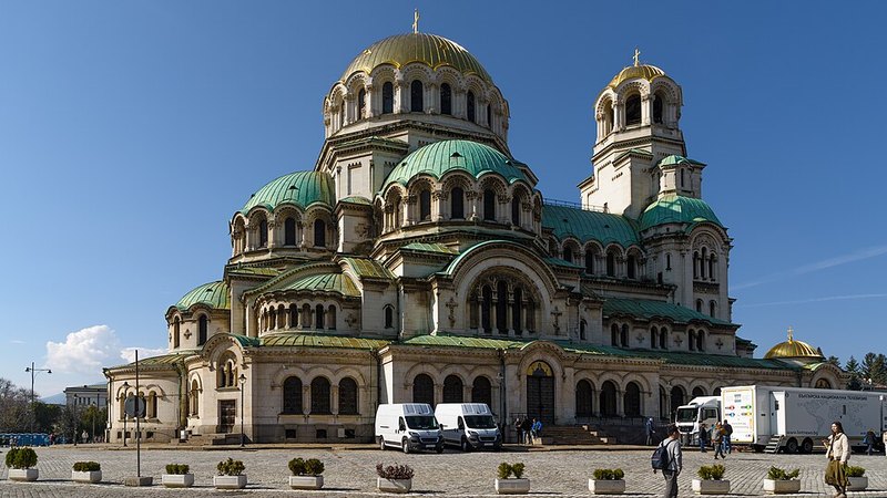 Saint Alexander Nevsky Cathedral in Sofia viewed from the northeast