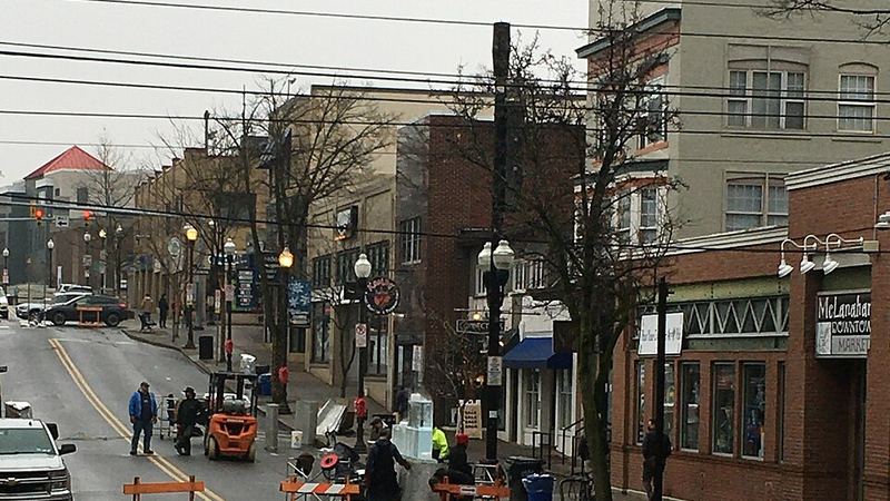 South Allen Street in downtown State College, Pennsylvania.
